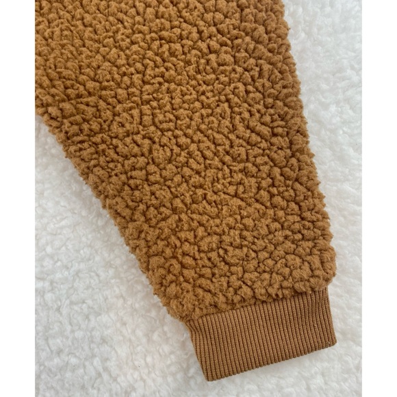 OLD NAVY • Tan/Brown Teddy Sherpa Fleece Jogger Pants - Picture 5 of 8